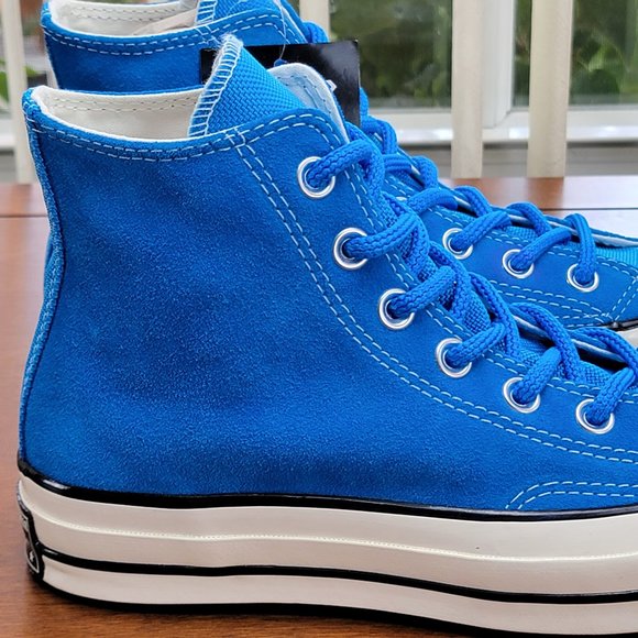 Converse Women's Chuck 70 Hi Suede 162370C Blue Hero/Black/Egret Size 6 - Picture 8 of 11